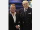 Als G&auml;ste der Fernsehshow "Wetten da&szlig;...?": Fritz Wepper, alias Inspektor Harry Klein und Horst Tappert, alias Oberinspektor Derrick.