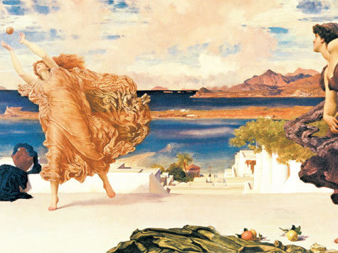 Frederic Lord Leighton (1830&ndash;1896) schuf um das Jahr 1889 das Gem&auml;lde &bdquo;Griechische M&auml;dchen beim Ballspielen&ldquo;.
