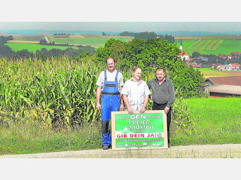 Vor einem erneuten Sinneswandel bei der Gr&uuml;nen Gentechnik warnen G&uuml;nther Drobilitsch, Zeno Stangl und Johann Graf (v. l.). Foto: Weingartner