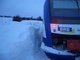 Nachtzug bleibt im Schnee stecken