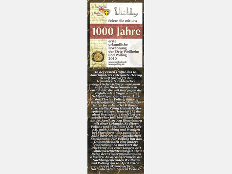 Bei der 1000-Jahr-Feier ist das gesamte Jahr &uuml;ber ein umfassendes Programm geboten.