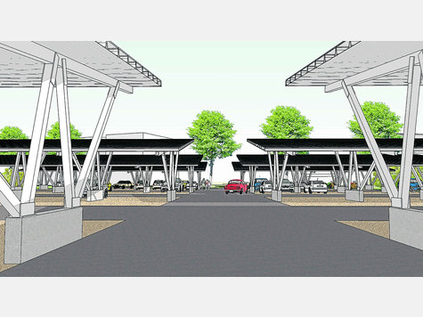 Auf den Carports im Argelsrieder Feld will die Gemeinde Weßling eventuell eine Fotovoltaik-Anlage installieren. Foto: yoku technology GmbH Auf den Carports im Argelsrieder Feld will die Gemeinde Weßling eventuell eine Fotovoltaik-Anlage installieren. Foto: yoku technology GmbH
