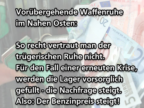 Begr&uuml;ndungen f&uuml;r Benzinpreise
