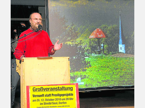 Immer noch optimistisch: Aktionssprecher Heiner Müller-Ermann: „Wir kämpfen weiter“. Foto: Weingartner Immer noch optimistisch: Aktionssprecher Heiner Müller-Ermann: „Wir kämpfen weiter“. Foto: Weingartner