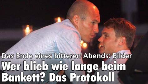 Wer blieb wie lange beim Bankett? Das Protokoll