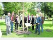 Die Chefs pflanzen an: (v.l.) Helmut Dworzak aus Haar, Stefan Schelle aus Oberhaching, Rolf Zeitler aus Unterschlei&szlig;heim, Volker Buck und G&uuml;nter Schindler (beide Gemeinderat Neubiberg), Andreas Haas aus Germering, Klaus-Michael Dengler (Planungsreferat M&uuml;nchen), G&uuml;nter Heyland und Hartmut Lilge aus Neubiberg. Foto: fkn