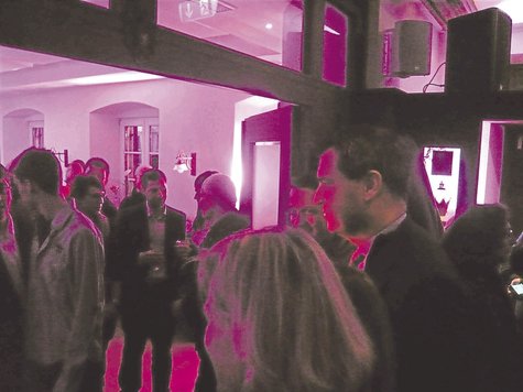 Hinein ins schummrige Licht: Ob Europaabgeordnete Angelika Niebler (vorne) da schon dem Finanzminister S&ouml;der (re.) die &bdquo;Wir-haben-uns-alle-lieb&ldquo;Spritze verabreicht hat? rm