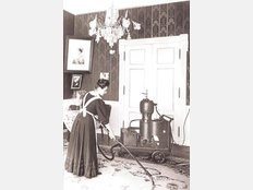 Solche Schwergewichte gibt es nicht mehr, das Hausm&auml;dchen f&uuml;r die Bedienung aber auch kaum noch. 1906 brachte Siemens seine &bdquo;Entst&auml;ubungspumpe&ldquo; auf den Markt. Foto: dpa