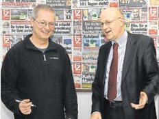 Messe-Chef Reinhard Pfeiffer (re.) mit Volker Pfau.