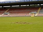 Die neu angelegte Rasenfläche des Grünwalder Stadions in Giesing wurde mutwillig beschädigt