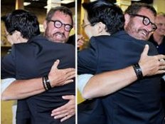 Stürmische Begrüßung: Philipp Rösler trifft Kai Diekmann