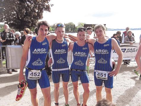 Dritte in Waging: Julian Geistbeck, Julian Steffens, Lukas Horner und Alexander Steffens. Foto: fkn