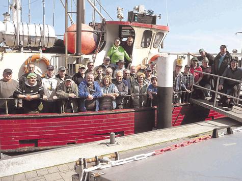 Schiff ahoi: Die Ebersberger Anglergruppe erstmals auf der MS Simone, mit der von Kappeln an der Schlei aus Tagest&ouml;rns unternommen wurden. kn