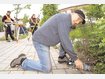 Feldgeschworener im Einsatz: Eberhard Schupp setzt mithilfe einer Flex eine Abmarkung, ein so genanntes Meiselzeichen, am Bordsteinrand von einem Flurgrundstück in der Balthasar-Graf-Straße. foto: dagmar rutt Feldgeschworener im Einsatz: Eberhard Schupp setzt mithilfe einer Flex eine Abmarkung, ein so genanntes Meiselzeichen, am Bordsteinrand von einem Flurgrundstück in der Balthasar-Graf-Straße. foto: dagmar rutt
