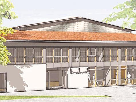 Bald Wirklichkeit: In zwei Jahren wird an der Stelle der jetzigen Mehrzweckhalle in Stra&szlig;lach-Dingharting ein neues B&uuml;rgerhaus stehen. Die M&auml;ngel der ersten Planung sind, bis auf kleine Ausnahmen, beseitigt. foto: fkn