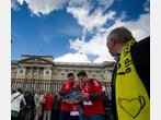 CL-Finale 2013 Fans von Borussia Dortmund und FC Bayern München feiern in London
