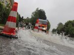 Hochwasser in Wolfratshausen auf dem Rückzug