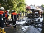 Von Wohnmobil bleibt nur Gerippe übrig